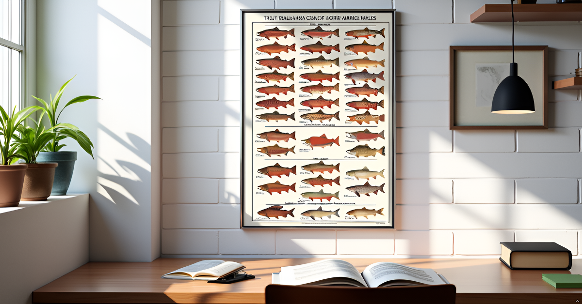 Trout, Salmon Male & Female Identification Chart Set - 12"x18"