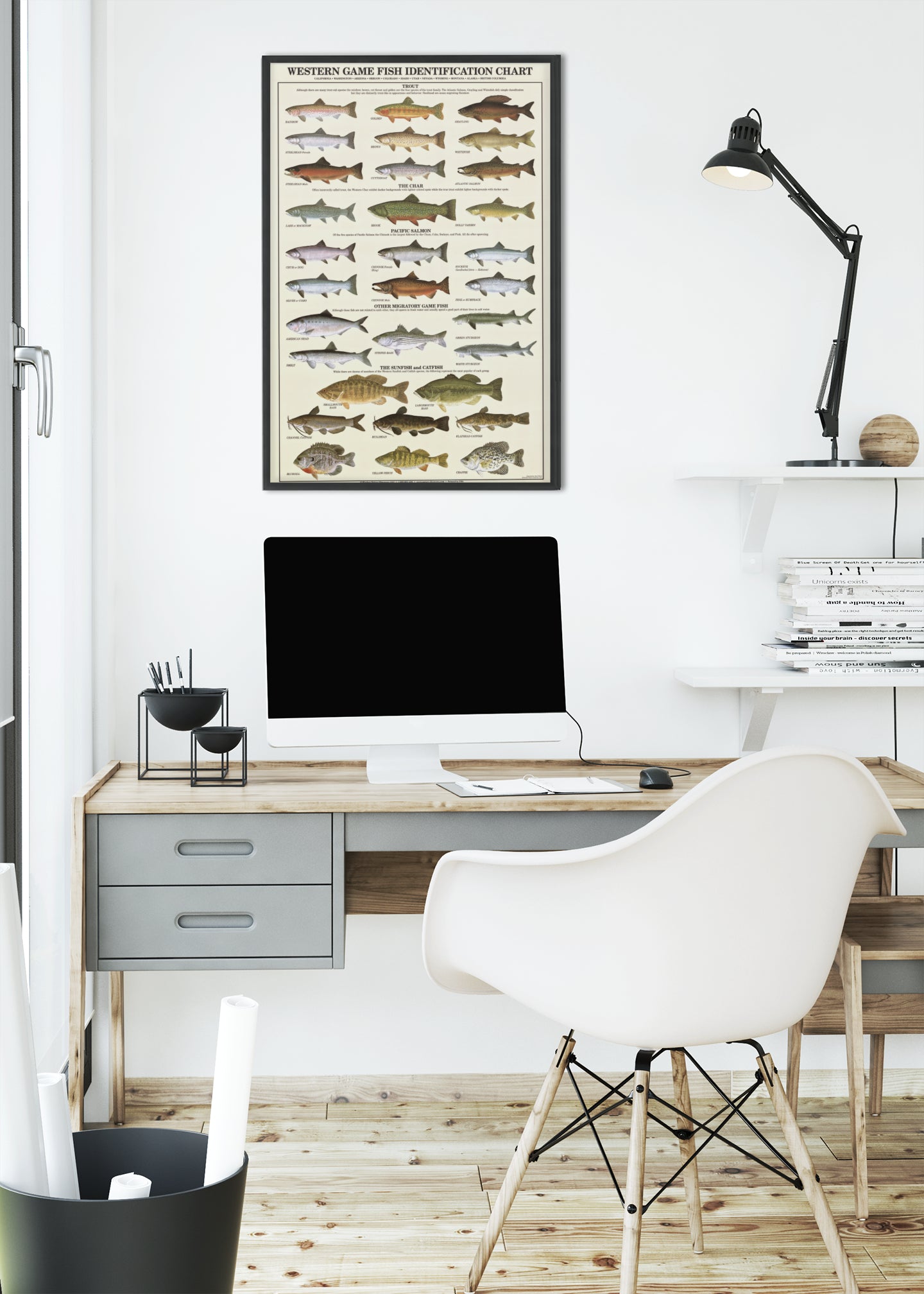 Western Gamefish Poster & Identification Chart. Sport Fisherman Wall Art