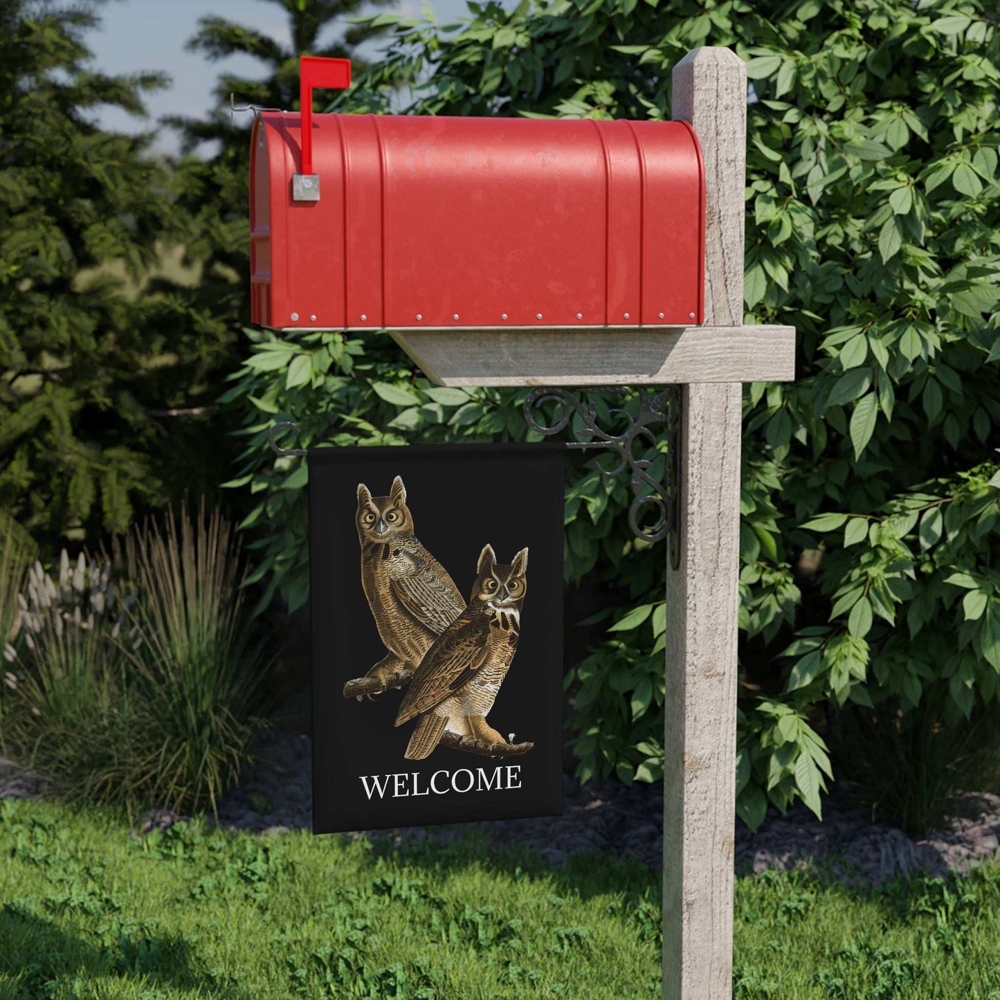 Garden Banner Audubon Owls