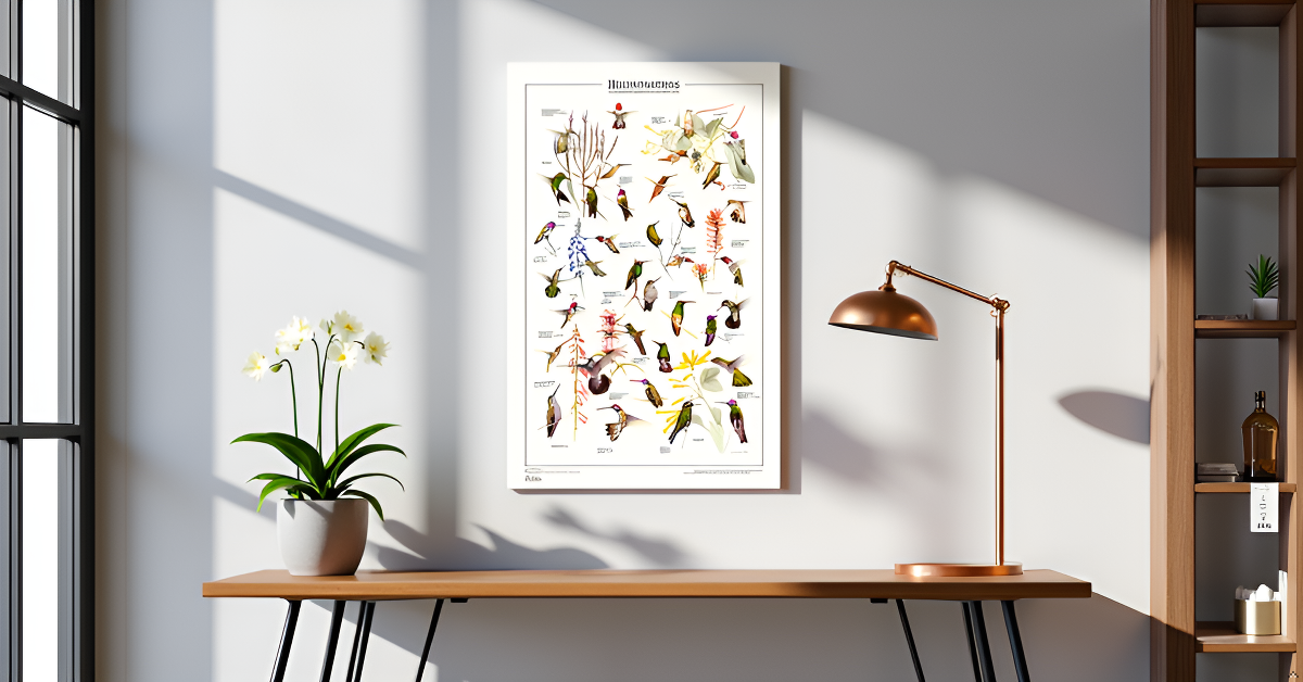 Hummingbirds of North America & Canada Identification Wall Art Poster Print