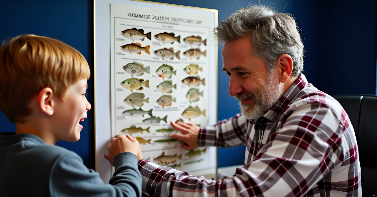 Warmwater Gamefish Poster, Identification Chart and Sport Fisherman's Guide