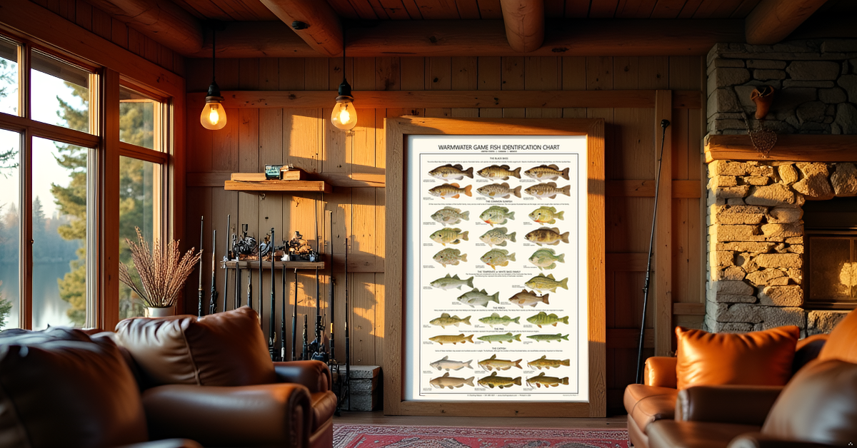 Warmwater Gamefish Poster, Identification Chart and Sport Fisherman's Guide