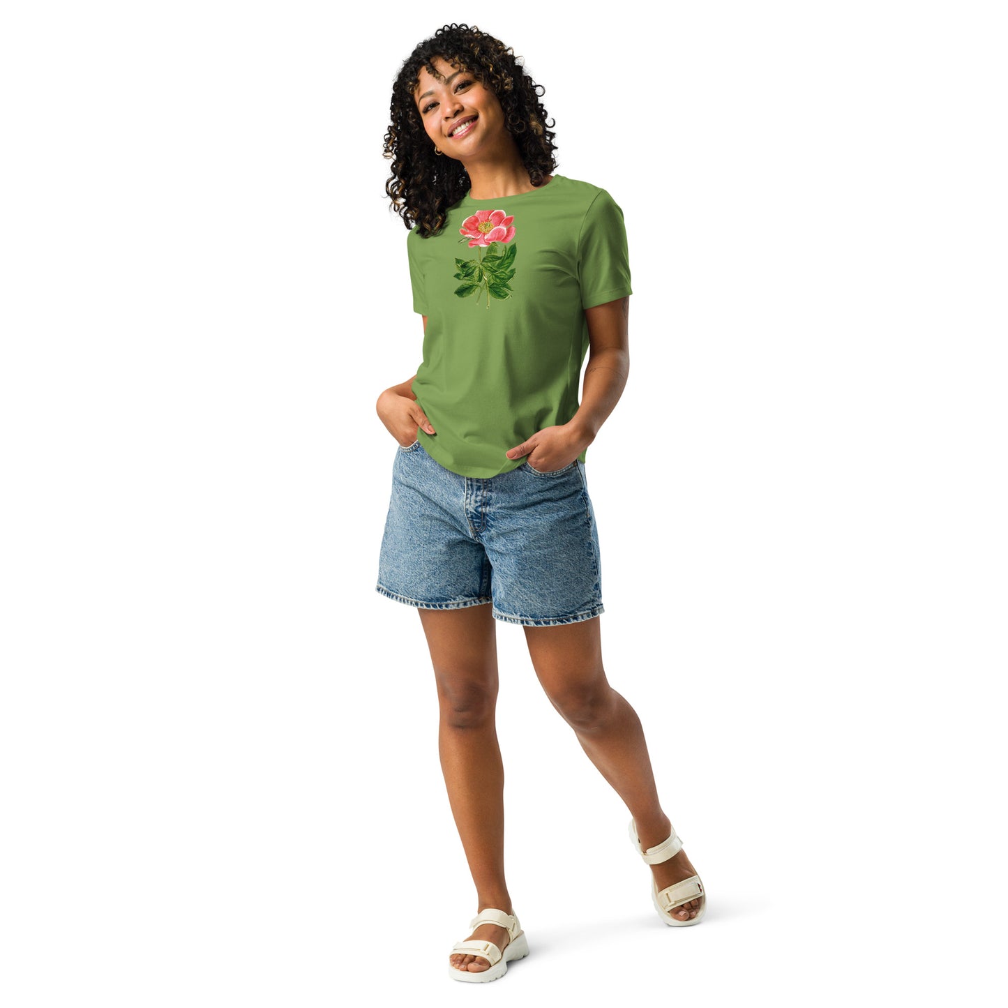Crimson Flowered Peony - Women's T-Shirt