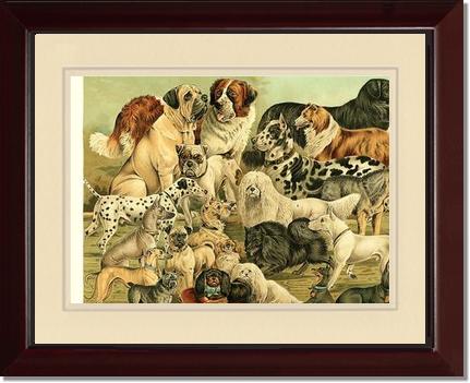 Victorian Print: Antique Dogs | Victorian Wall Art Print