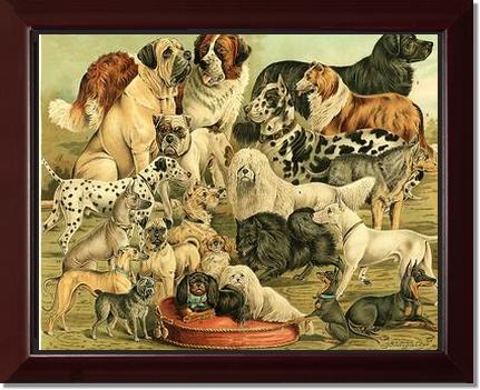 Victorian Print: Antique Dogs | Victorian Wall Art Print