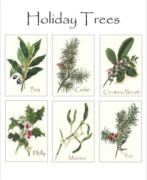 Vintage Holiday Tree Note Card Set