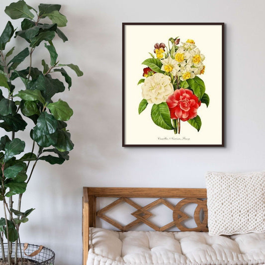 Camellia, Narcissus, Pansy | Flower/Floral Art Print