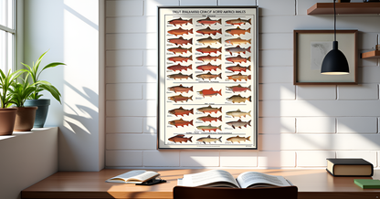 Trout, Salmon Male & Female Identification Chart Set - 12"x18"