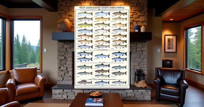 Trout, Salmon and Char Poster and ID Chart - Females