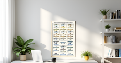 Trout, Salmon and Char Poster and ID Chart - Females