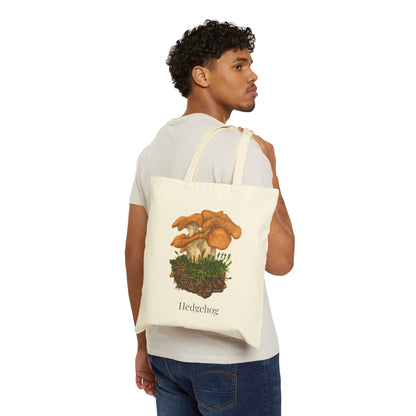 Hedgehog Mushroom Cotton Canvas Tote Bag