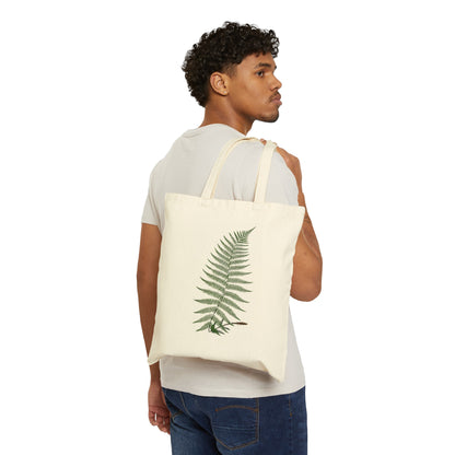 Fern Canvas Tote Bag - Vintage Lady Fern Illustration