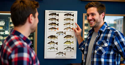 Freshwater Bass Identification Poster | Gamefish Fish ID Chart | Sport Fishermen's Wall Art Decor