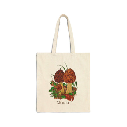Morel Mushroom Cotton Canvas Tote Bag