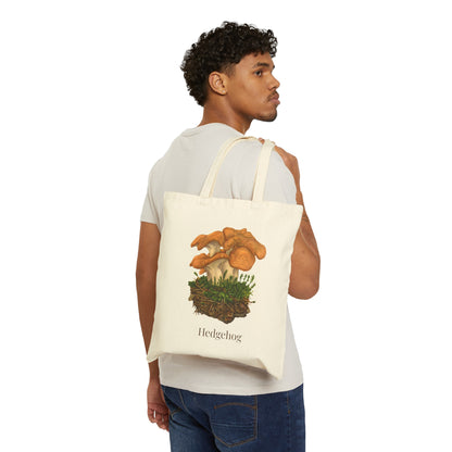 Hedgehog Mushroom Cotton Canvas Tote Bag