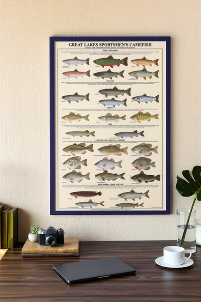 Great Lakes Gamefish Fish Poster and Identification Chart