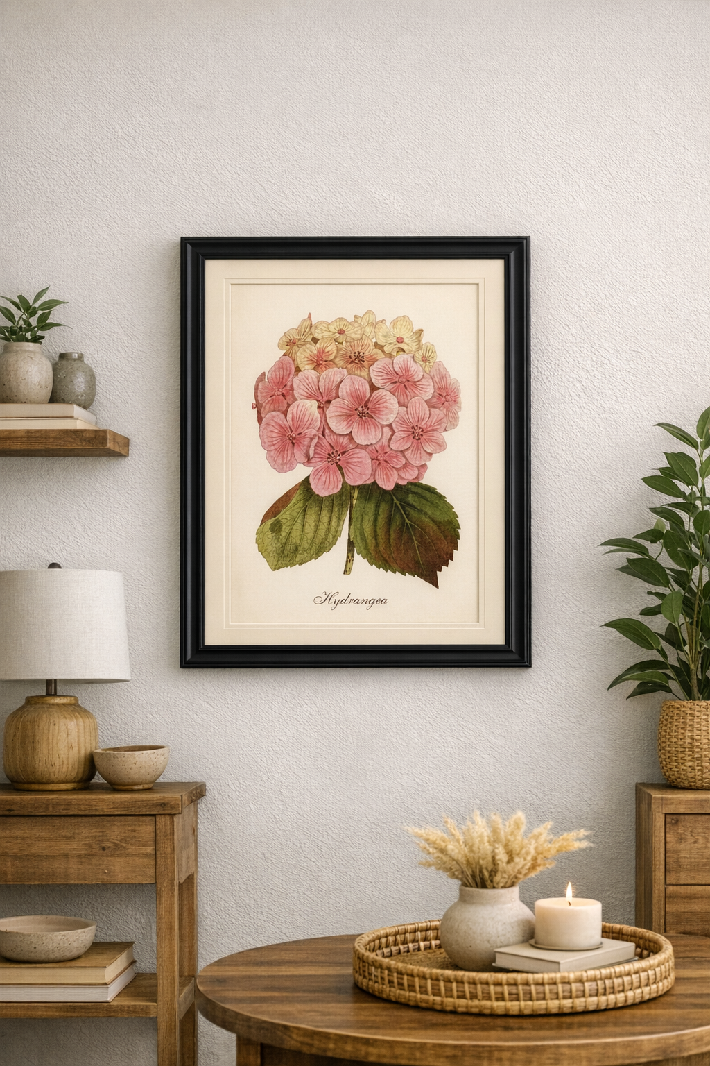 Hydrangea Art Print – Vintage Botanical Flower Wall Art