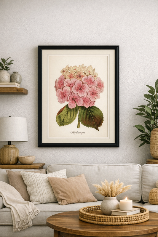 Hydrangea Art Print – Vintage Botanical Flower Wall Art