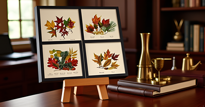 Vintage Autumn Tree Leaf Art Prints