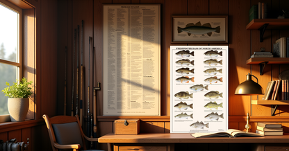 Freshwater Bass Identification Poster | Gamefish Fish ID Chart | Sport Fishermen's Wall Art Decor