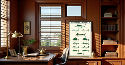 Billfish Wall Chart – Marlin, Sailfish, Swordfish, Spearfish Identification Poster
