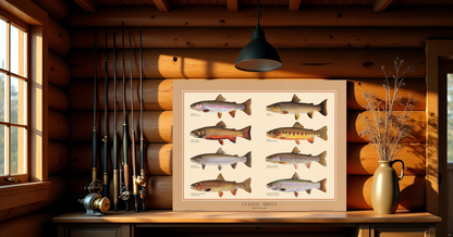 Classic Trout Poster | Identification Chart and Wall Art by Joseph Tomelleri