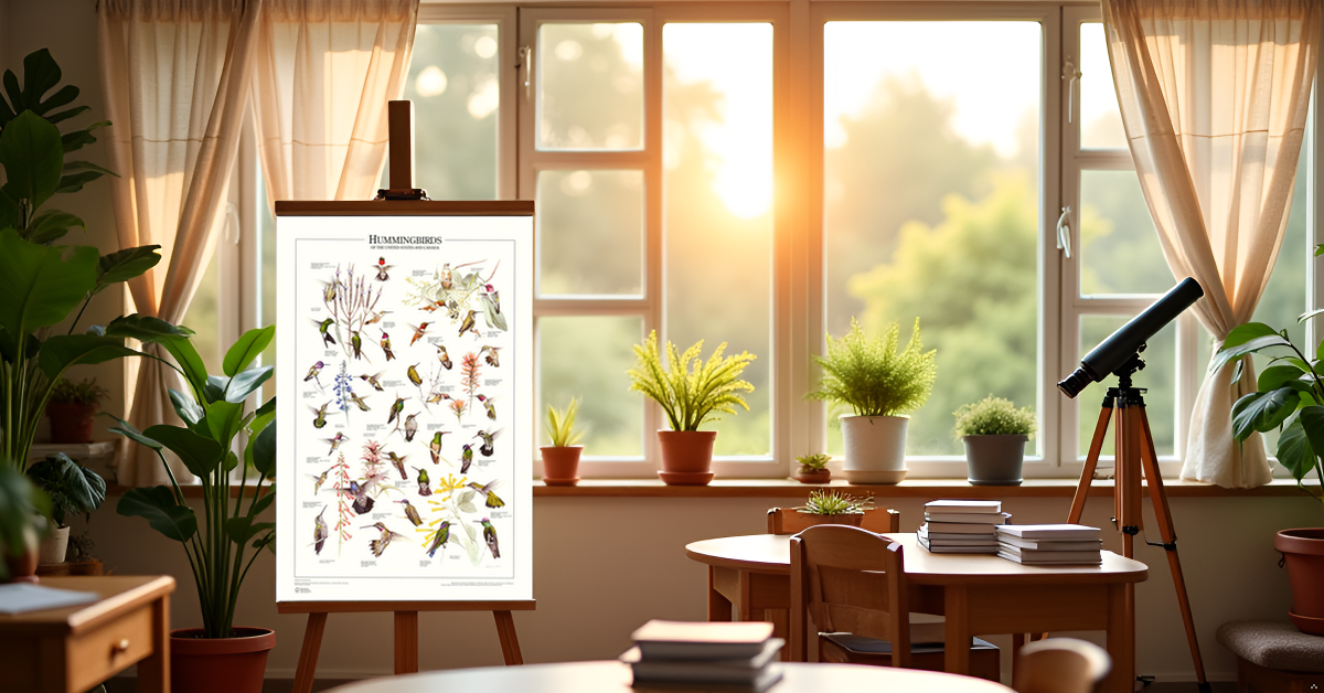 Hummingbirds of North America & Canada Identification Wall Art Poster Print