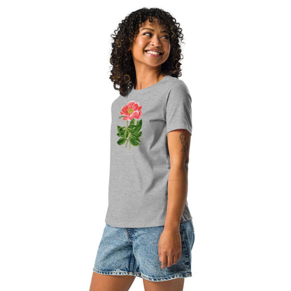Crimson Flowered Peony - Women's T-Shirt
