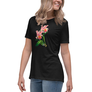 alt="orchid flower t-shirt"