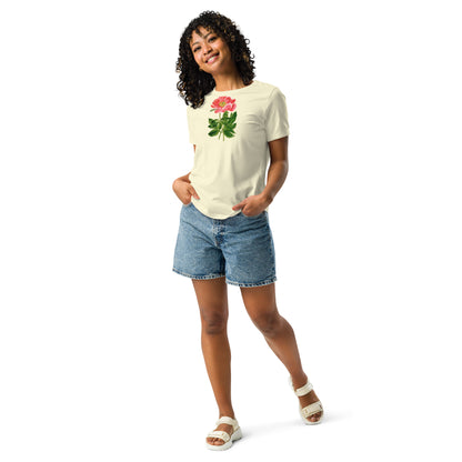 Crimson Flowered Peony - Women's T-Shirt