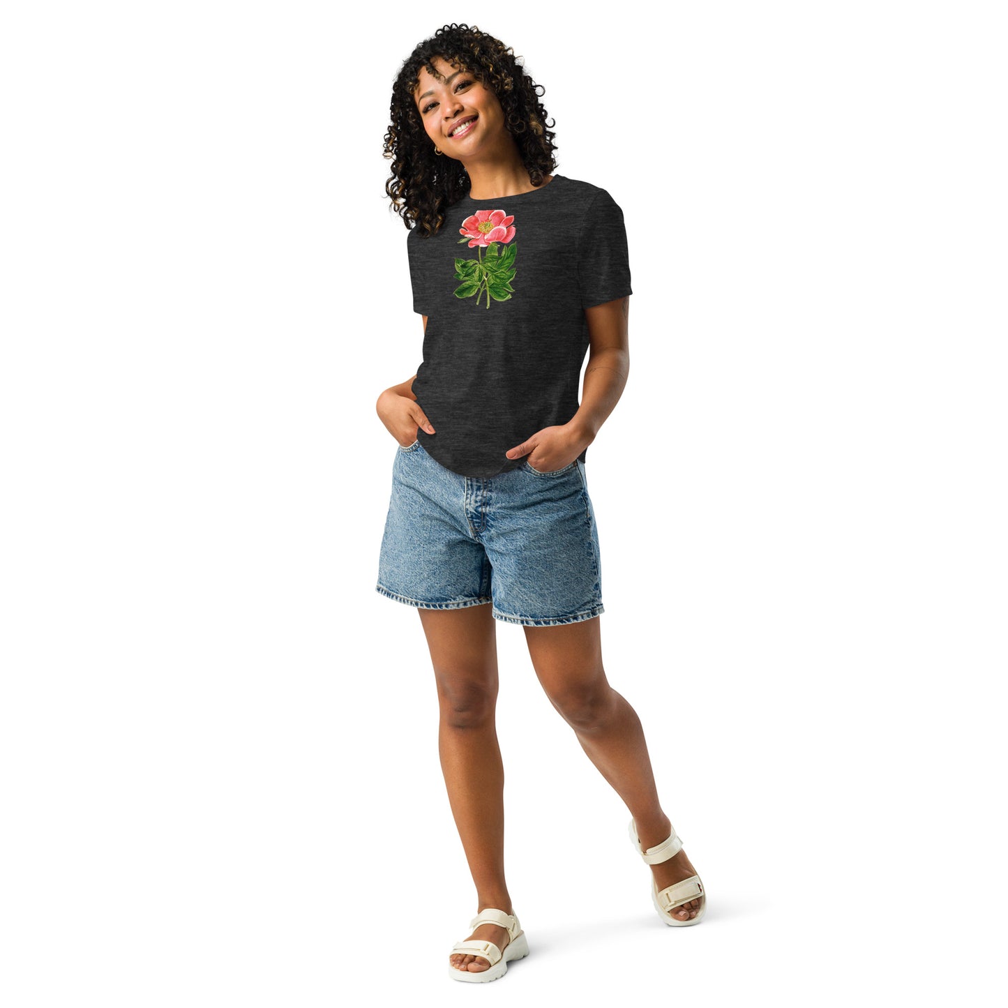 Crimson Flowered Peony - Women's T-Shirt