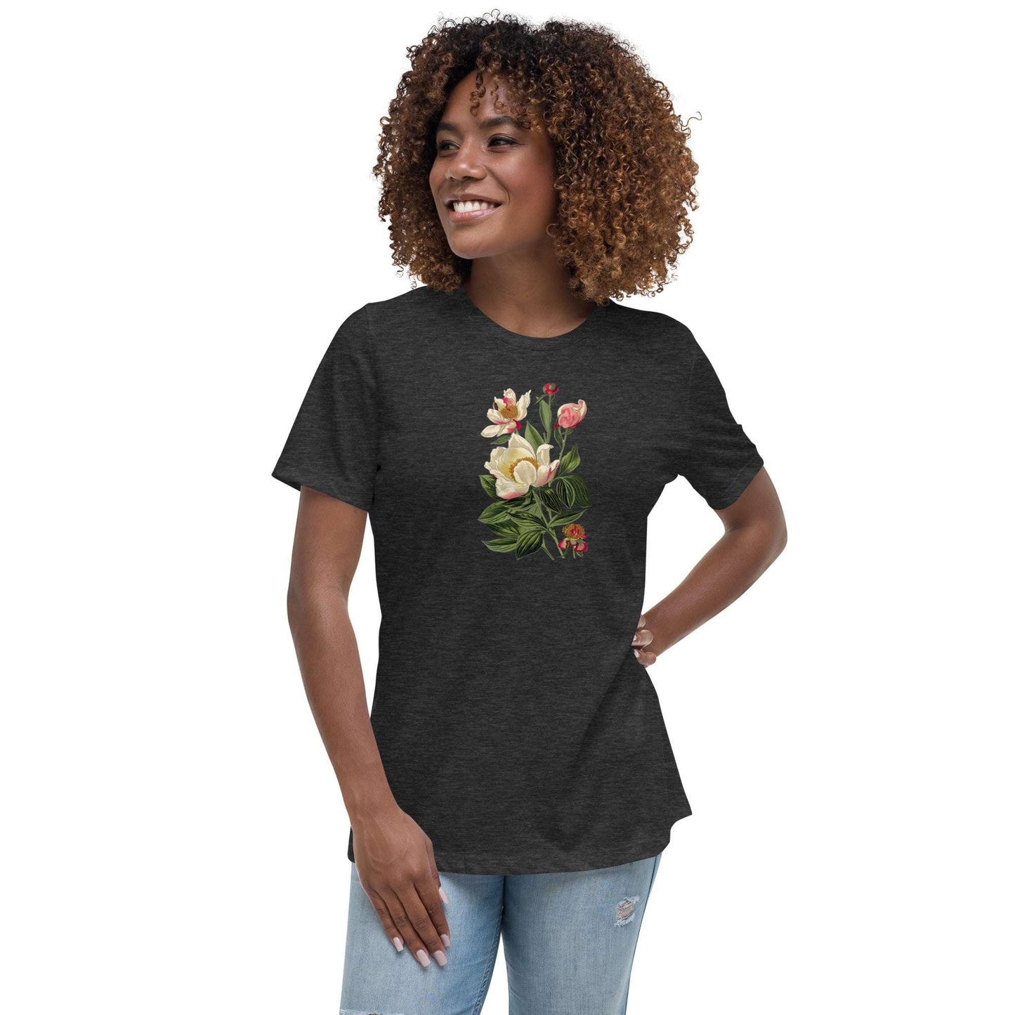 White Peony Flower T-Shirt