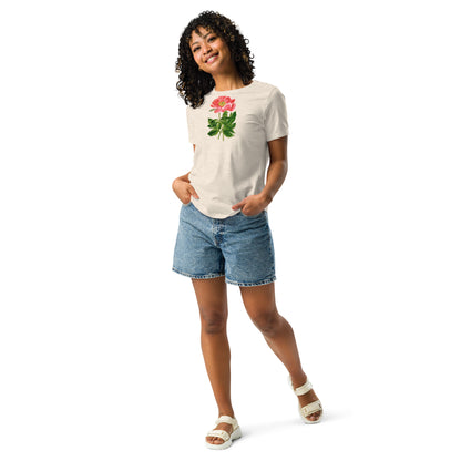 Crimson Flowered Peony - Women's T-Shirt