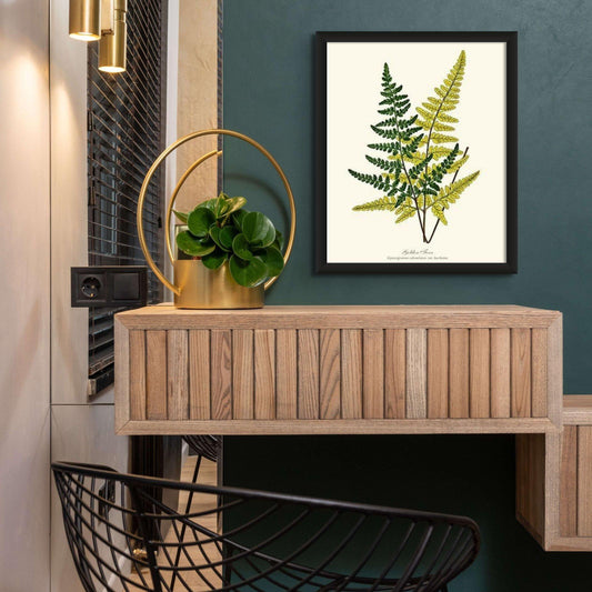 Gold Fern Botanical Wall Art Print-Charting Nature