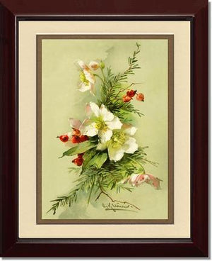 Christmas Rose Vintage Print