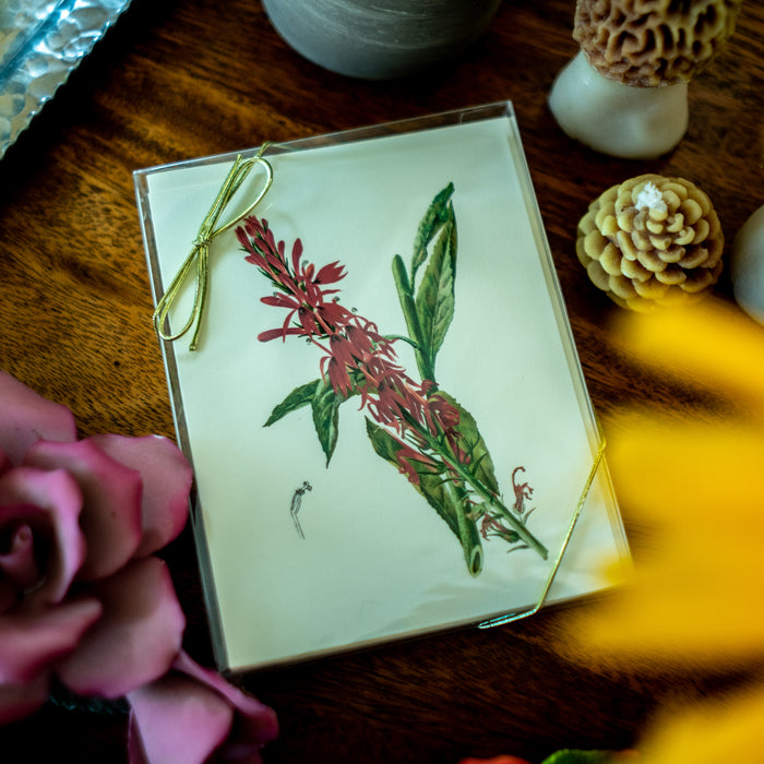 Red Wildflower Notecards