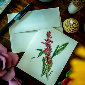 Red Wildflower Notecards