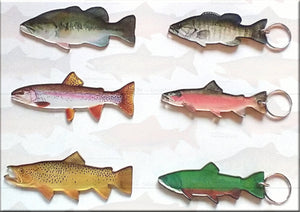 Freshwater fish keychains and magnets