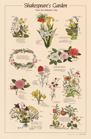 Shakespeare's Garden Identification Poster - Flowers of Shakespeare's plays